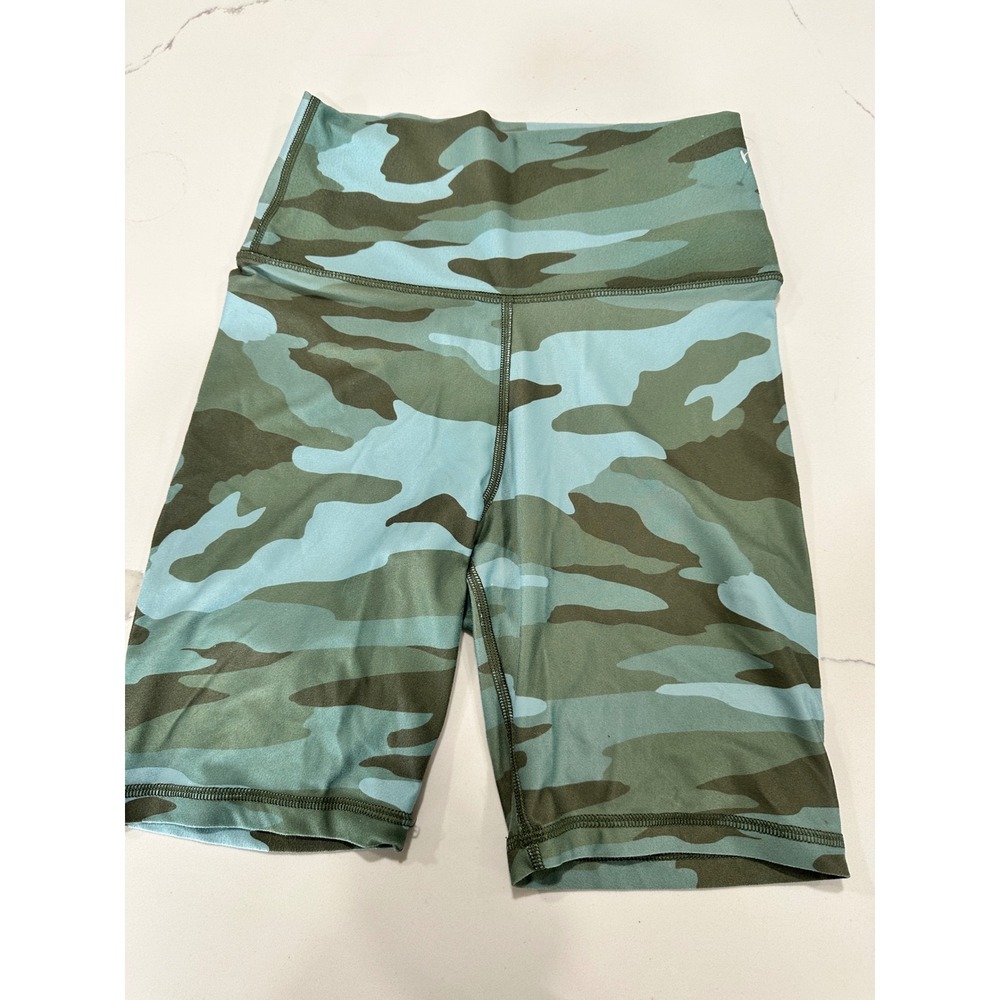 Aerie Camo Biker Shorts Women's Size‎ M Blue Green Athletic Workout Gym